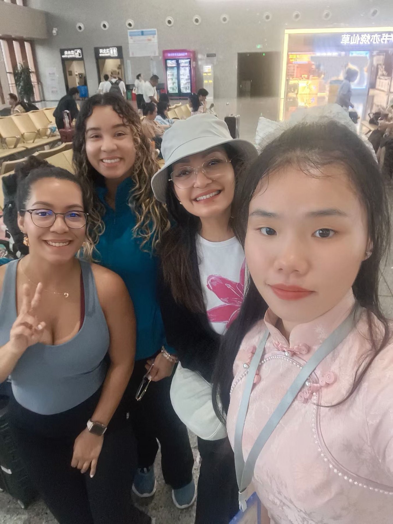 Airport farewell selfie